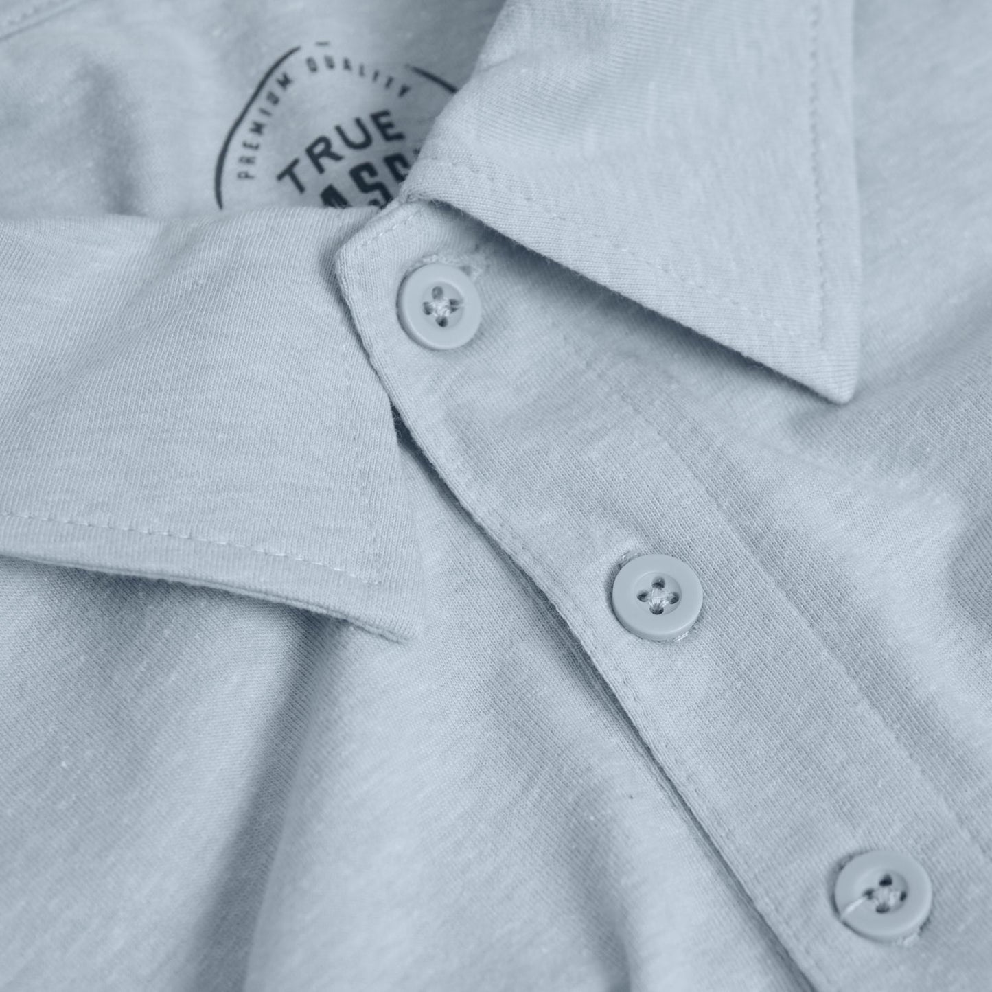 Heather Pale Blue Short Sleeve Polo
