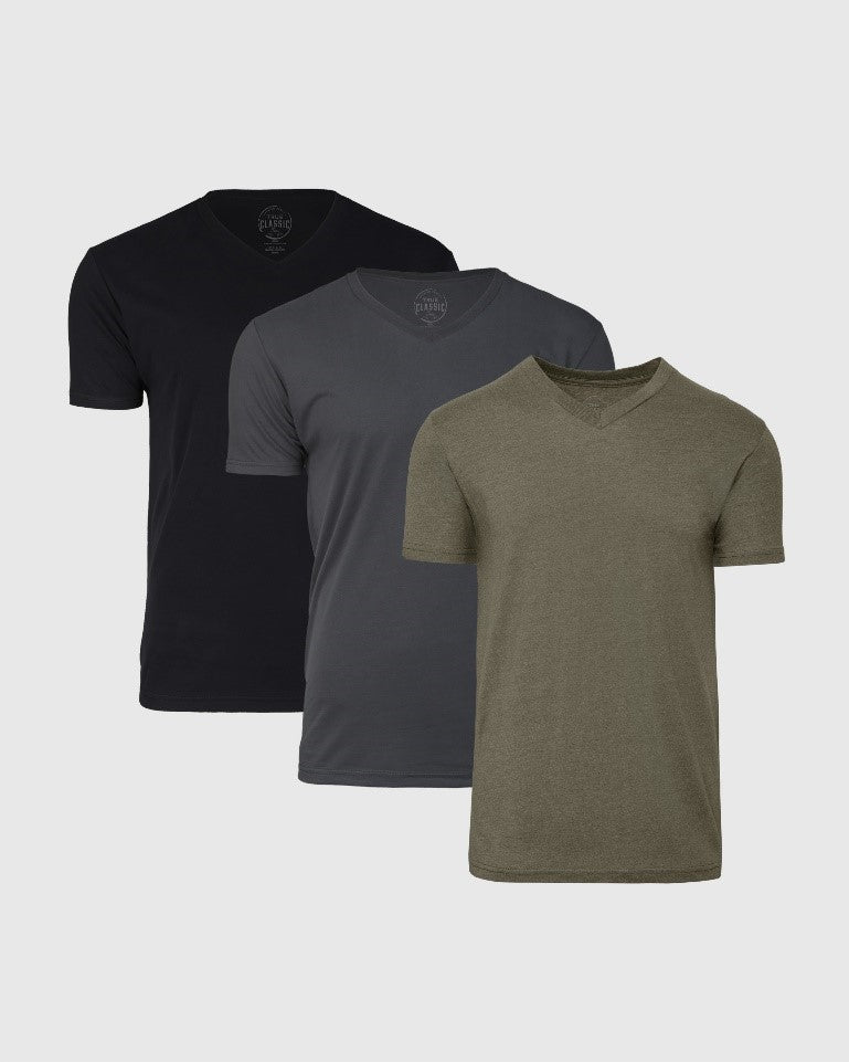 True Classic Men’s V-Neck T Shirt – Soft Cotton Blend Fit, Tailored Short Sleeve Tee for Everyday, Streetwear, or Layered Looks