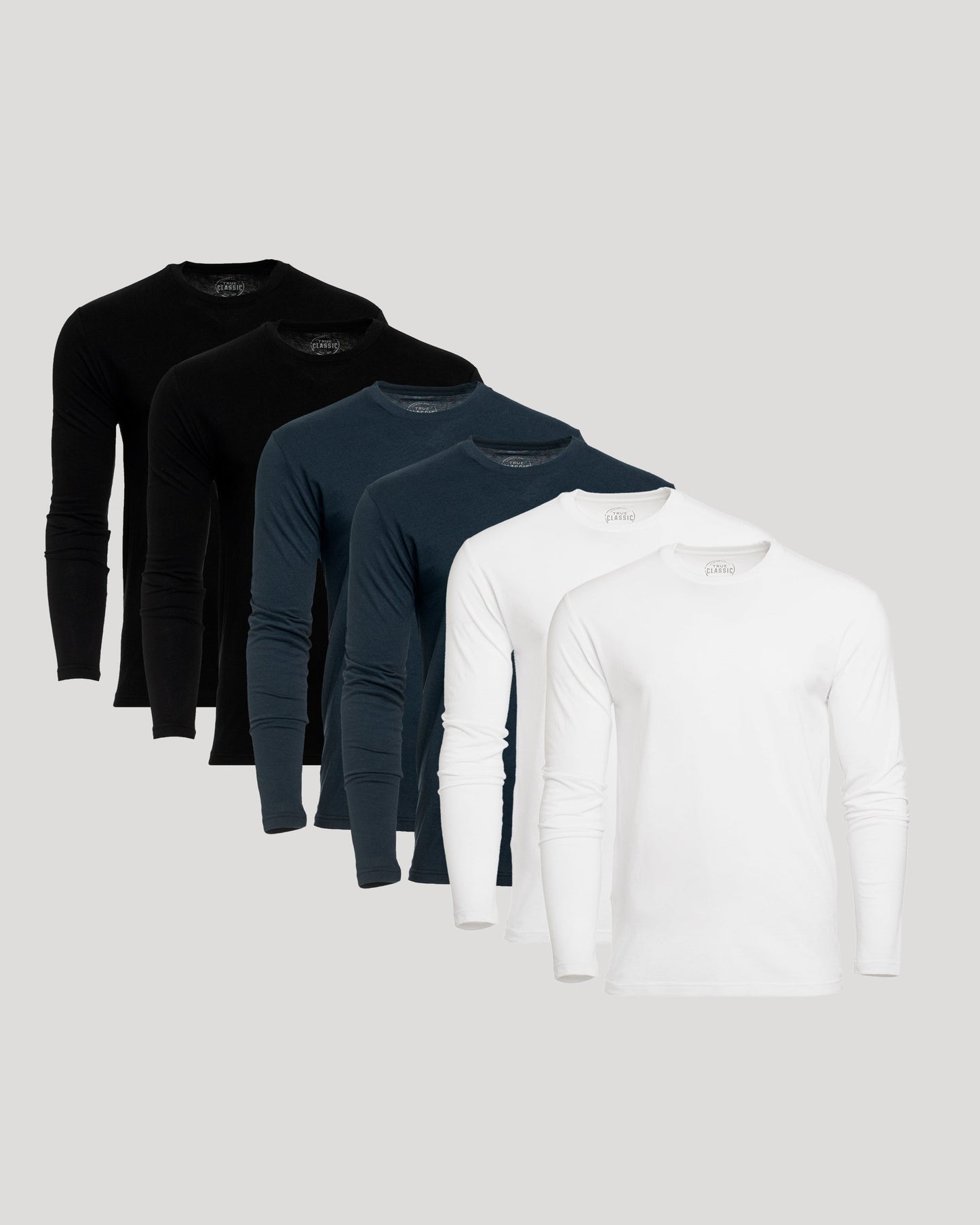 True Classic Men’s Long Sleeve Crew Neck Tee – Soft Cotton Stretch Fit, Tailored Everyday Shirt for Layering, Loungewear, or Streetwear Looks