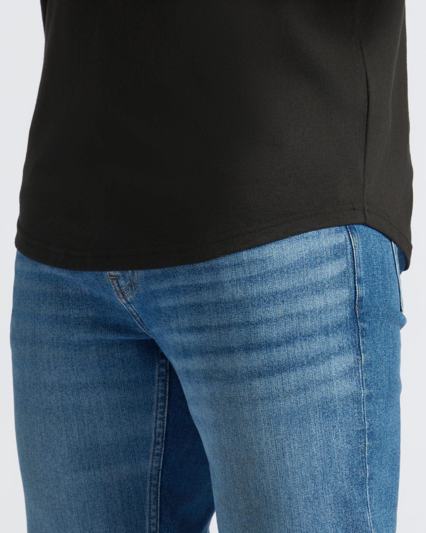 Black Curved Hem Classic Crew Neck 2-Pack