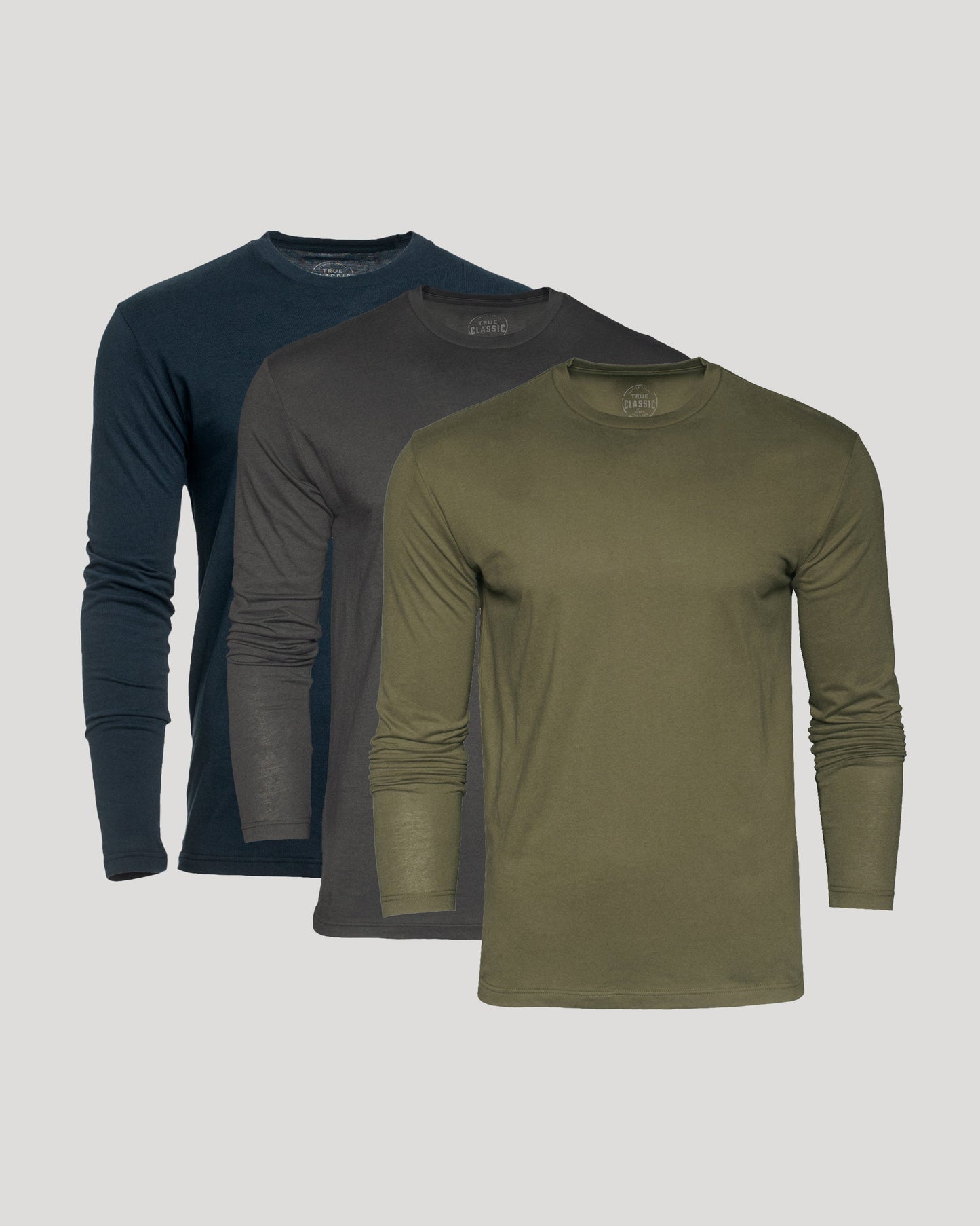 True Classic Men’s Long Sleeve Crew Neck Tee – Soft Cotton Stretch Fit, Tailored Everyday Shirt for Layering, Loungewear, or Streetwear Looks