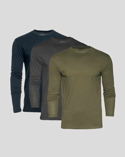 True Classic Men’s Long Sleeve Crew Neck Tee – Soft Cotton Stretch Fit, Tailored Everyday Shirt for Layering, Loungewear, or Streetwear Looks