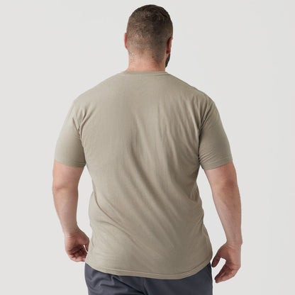 Military Beige Short Sleeve Crew Neck Tee