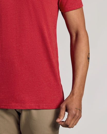 Dark Heather Lava Short Sleeve Crew Neck Tee