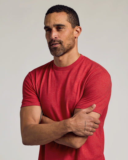 Dark Heather Lava Short Sleeve Crew Neck Tee