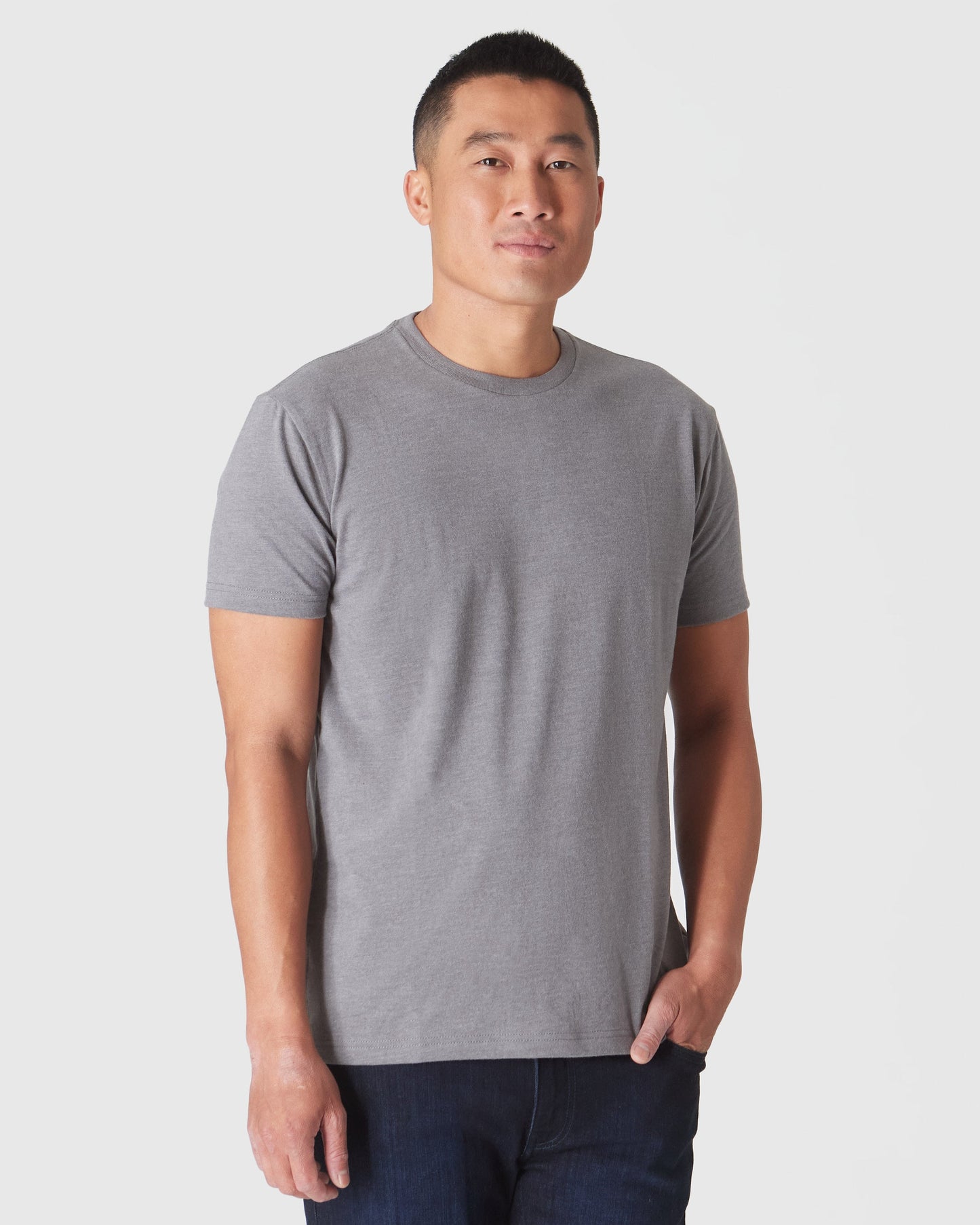 Heather Graphite Short Sleeve Crew Neck T Shirt