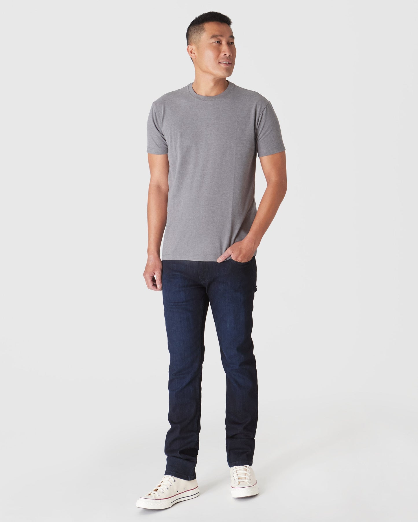 Heather Graphite Short Sleeve Crew Neck T Shirt