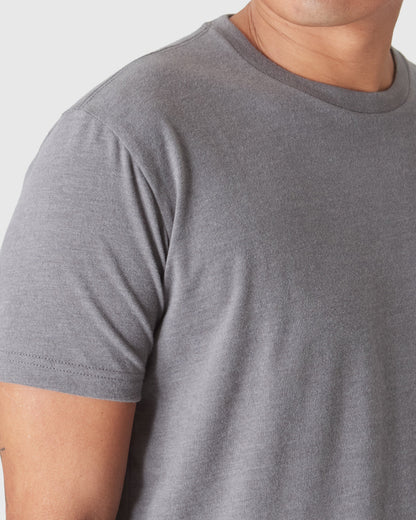 Heather Graphite Short Sleeve Crew Neck T Shirt
