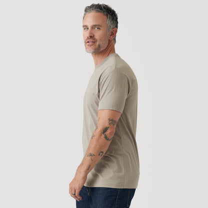 Military Beige Short Sleeve Crew Neck Tee