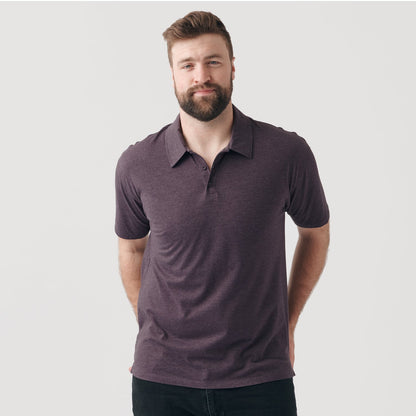 Heather Purple Short Sleeve Polo