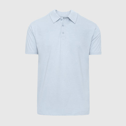 Heather Pale Blue Short Sleeve Polo
