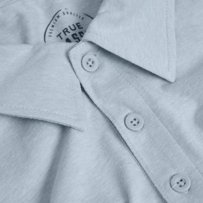 Heather Pale Blue Short Sleeve Polo
