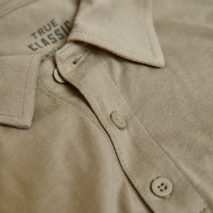 Military Beige Short Sleeve Polo