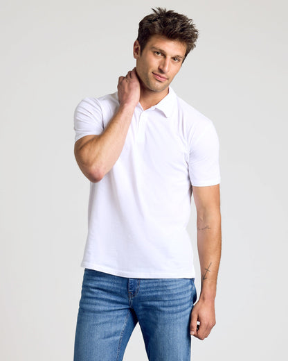 All White Classic Polo 2-Pack
