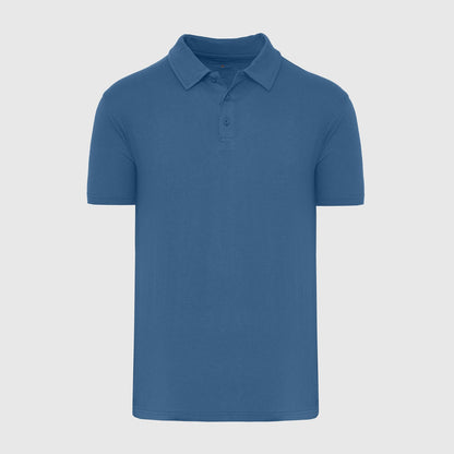 Stone Blue Short Sleeve Polo