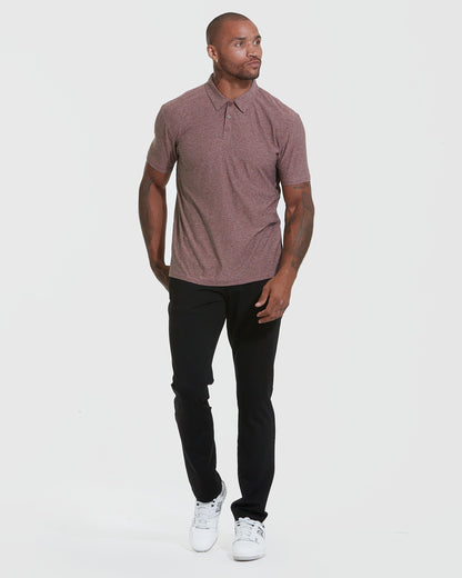 Heather Burgundy Active Short Sleeve Polo