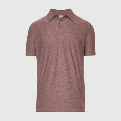 Heather Burgundy Active Short Sleeve Polo
