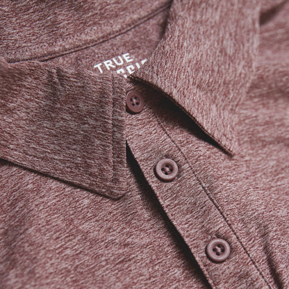Heather Burgundy Active Short Sleeve Polo