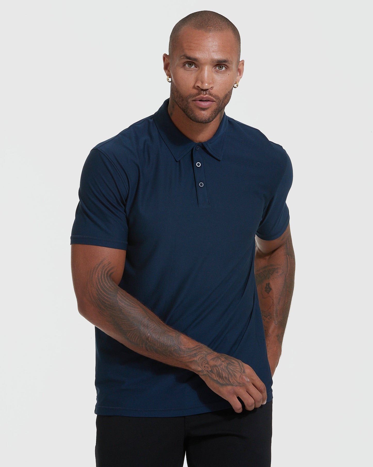 True Classic Men’s Active Short Sleeve Polo - Moisture Wicking Golf Shirt with Stretch Fit, Casual Menswear for Workwear, Blue Collar, or Gifts