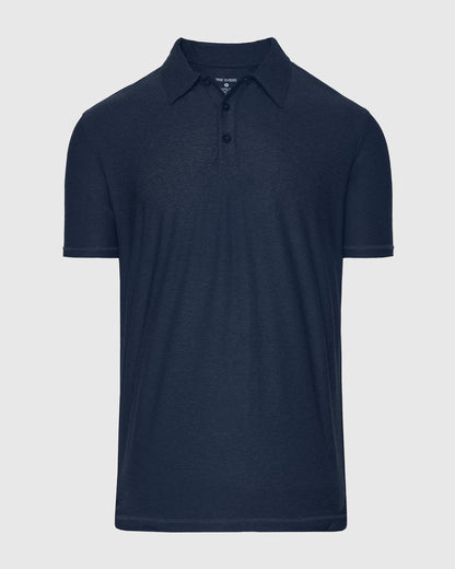 True Classic Men’s Active Short Sleeve Polo - Moisture Wicking Golf Shirt with Stretch Fit, Casual Menswear for Workwear, Blue Collar, or Gifts