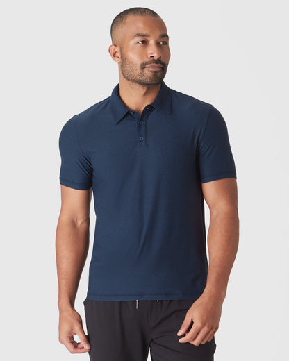 True Classic Men’s Active Short Sleeve Polo - Moisture Wicking Golf Shirt with Stretch Fit, Casual Menswear for Workwear, Blue Collar, or Gifts