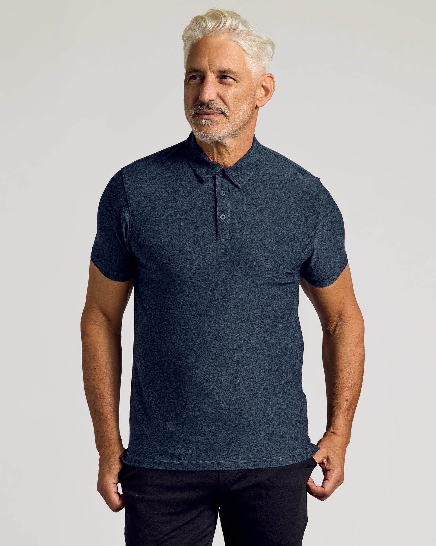 True Classic Men’s Active Short Sleeve Polo - Moisture Wicking Golf Shirt with Stretch Fit, Casual Menswear for Workwear, Blue Collar, or Gifts