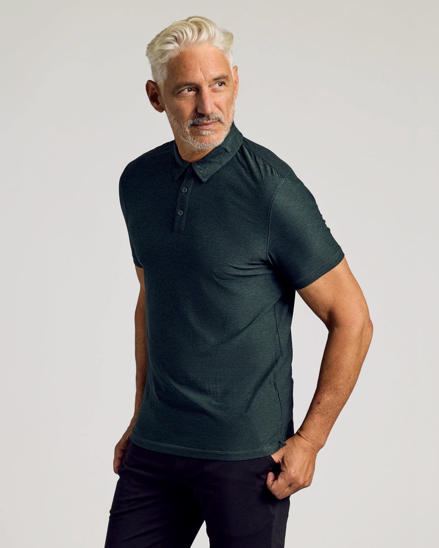 True Classic Men’s Active Short Sleeve Polo - Moisture Wicking Golf Shirt with Stretch Fit, Casual Menswear for Workwear, Blue Collar, or Gifts