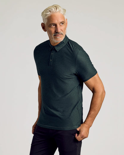 True Classic Men’s Active Short Sleeve Polo - Moisture Wicking Golf Shirt with Stretch Fit, Casual Menswear for Workwear, Blue Collar, or Gifts