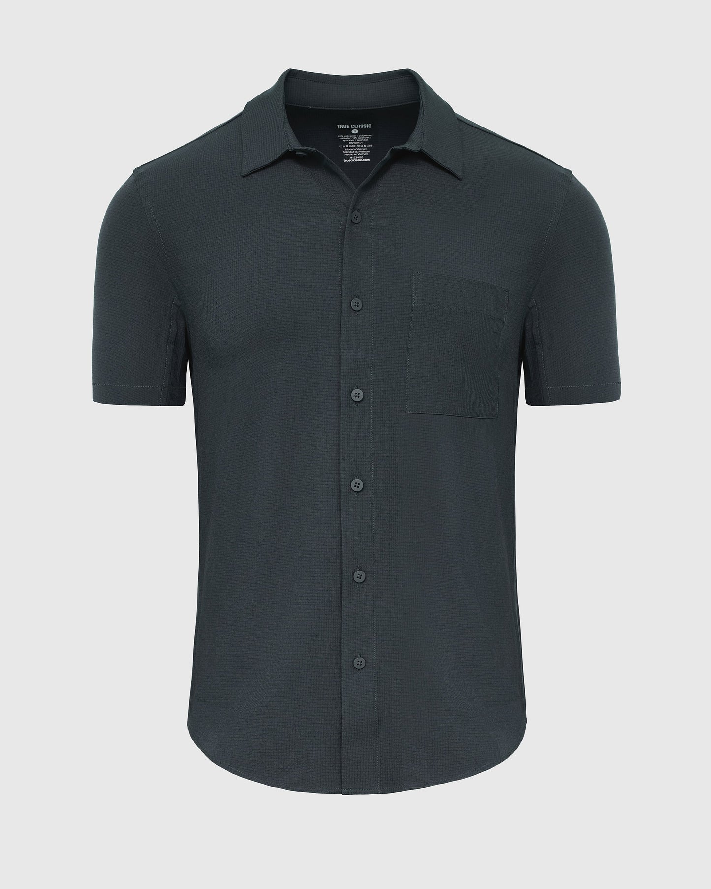 Heather Navy Short Sleeve Ripstop Commuter Shirt 1
