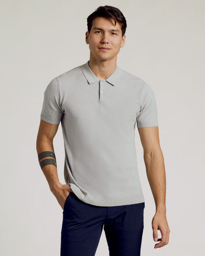 True Classic Men’s Sweater Polo – Dressy Short Sleeve Knit Polo with Stretch, Moisture-Wicking & UPF 30