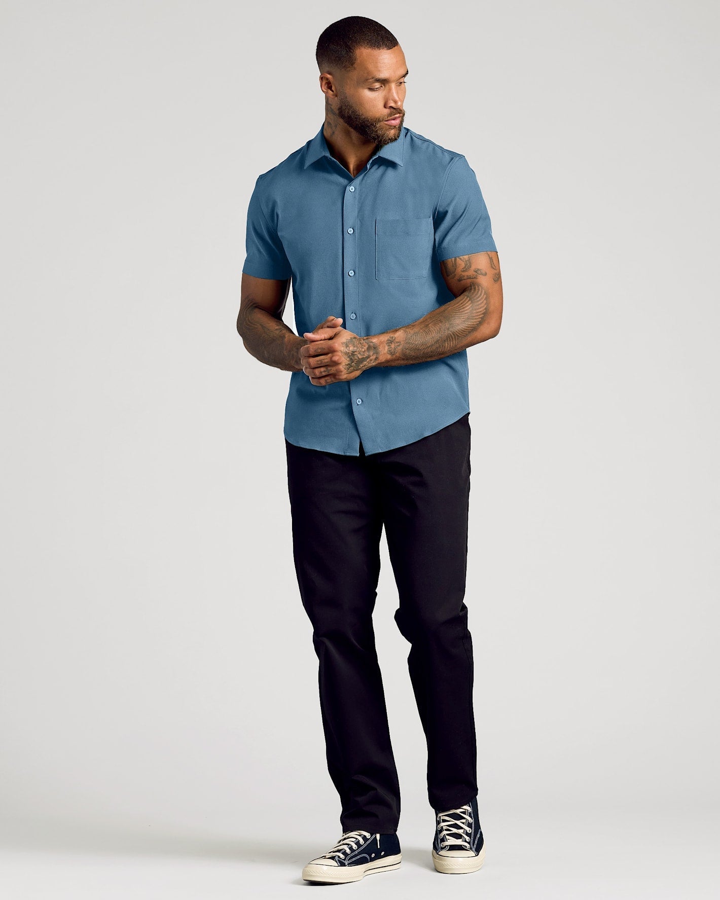 Navy & Fiord Short Sleeve Ripstop Commuter Shirt 2-Pack