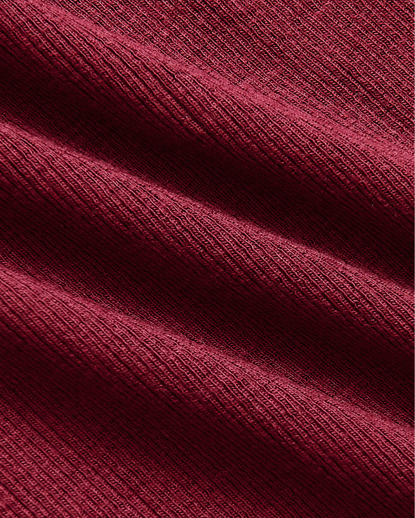 Womens Dark Maroon Ribbed U-Neck Tee
