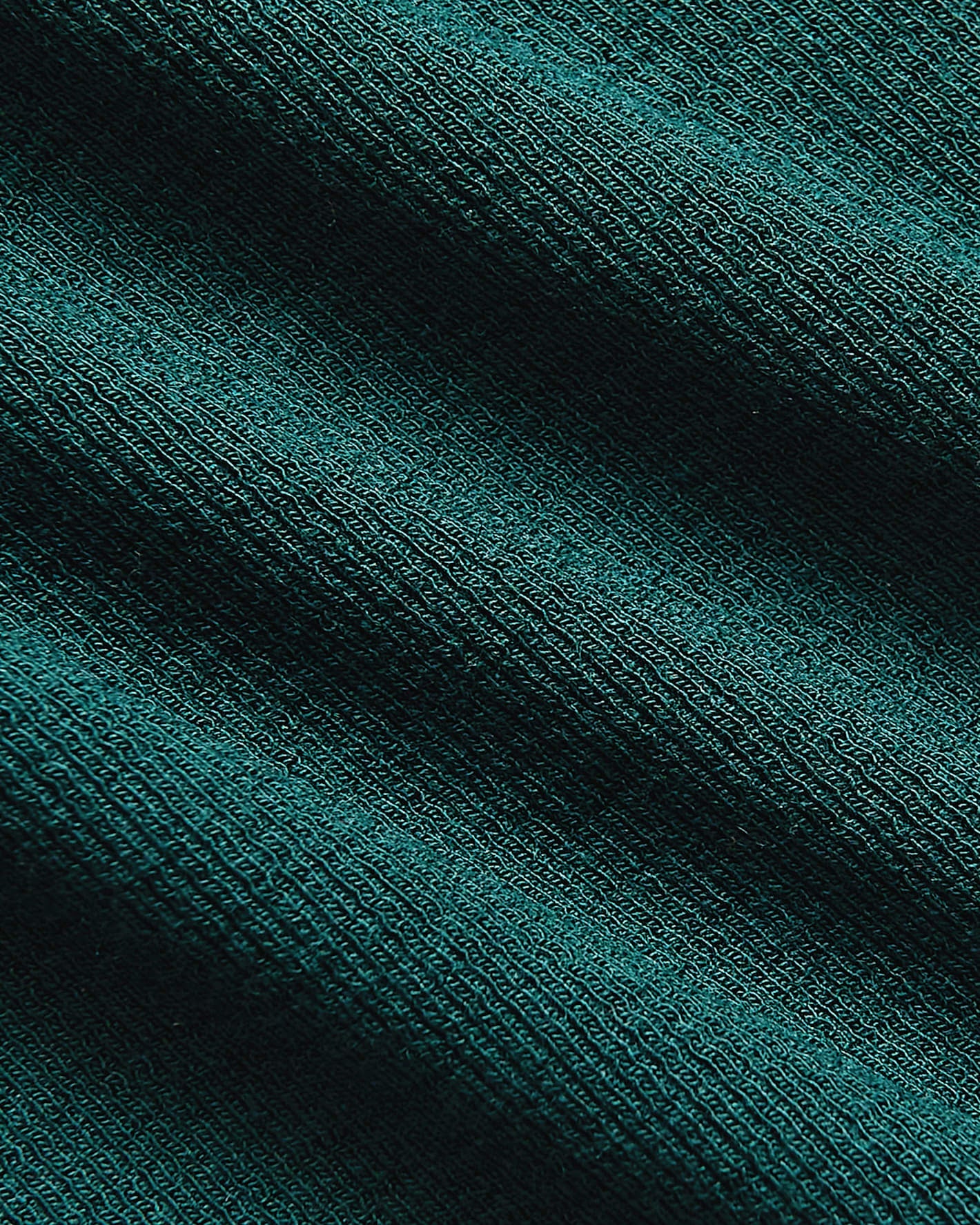 Womens Deep Emerald Ribbed 3/4 Sleeve Scoop Neck Tee