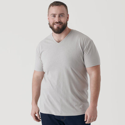 Light Gray V Neck T Shirt