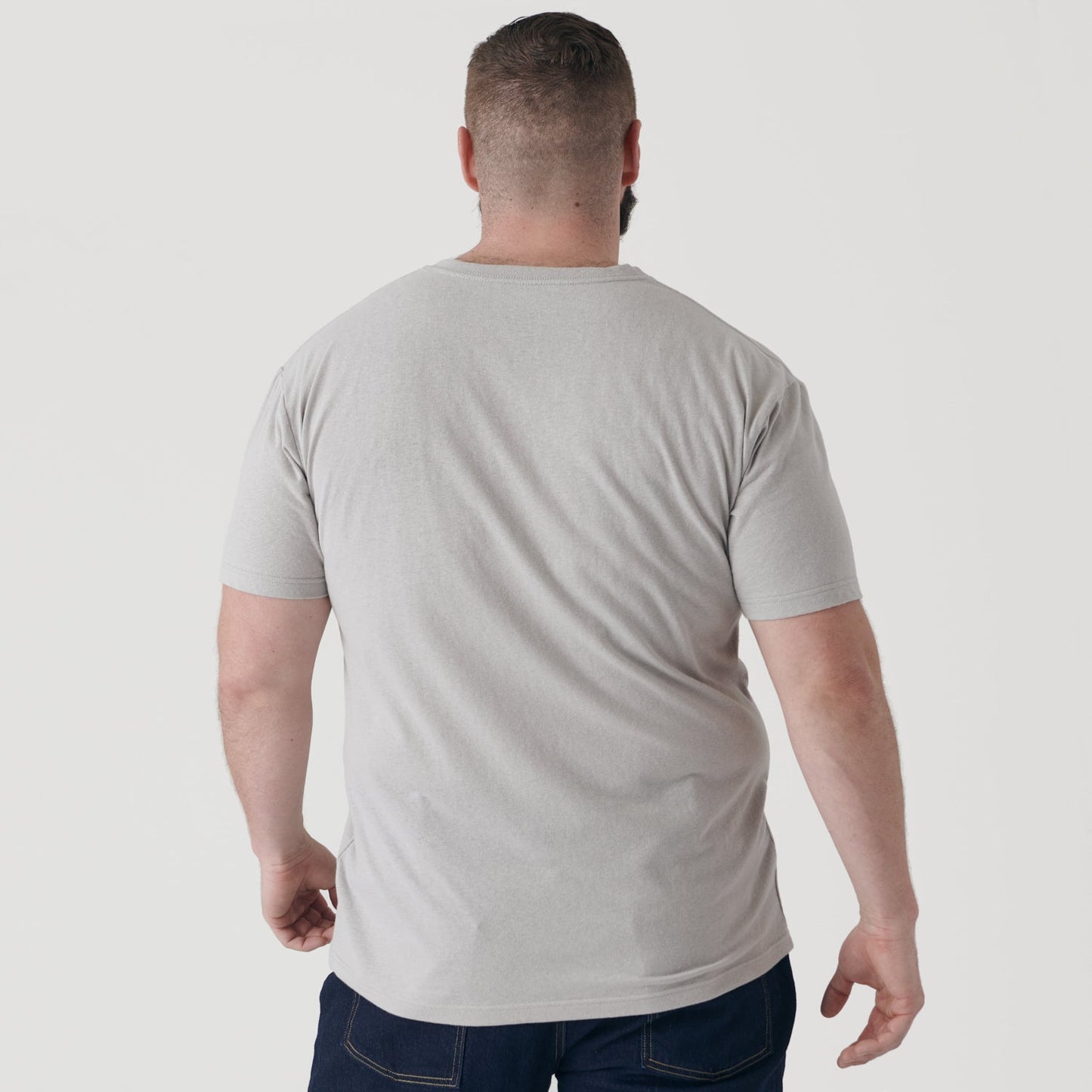 Light Gray V Neck T Shirt