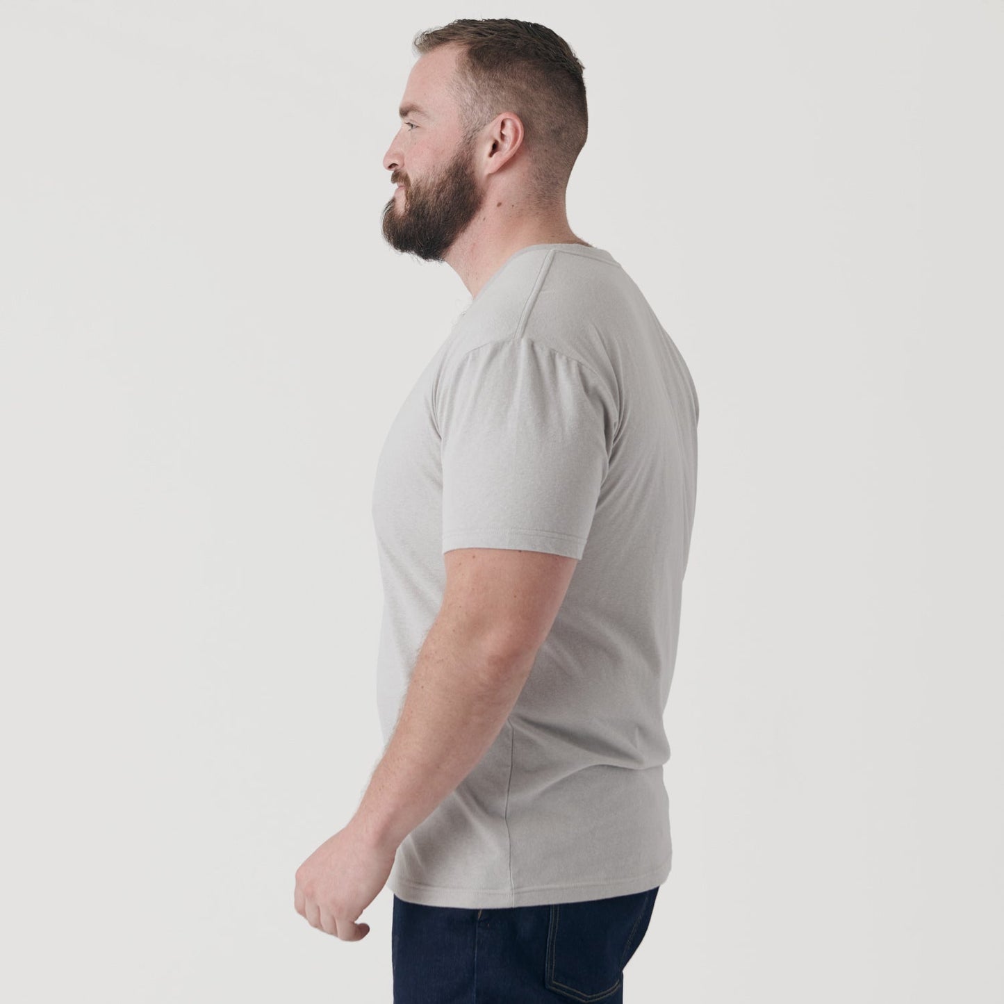 Light Gray V Neck T Shirt
