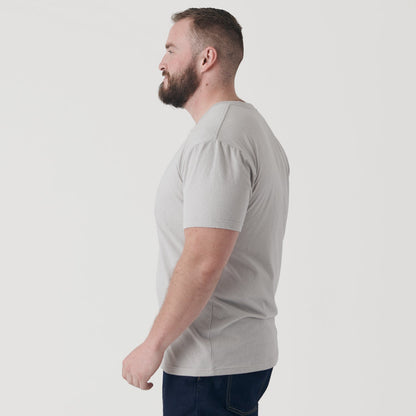 Light Gray V Neck T Shirt