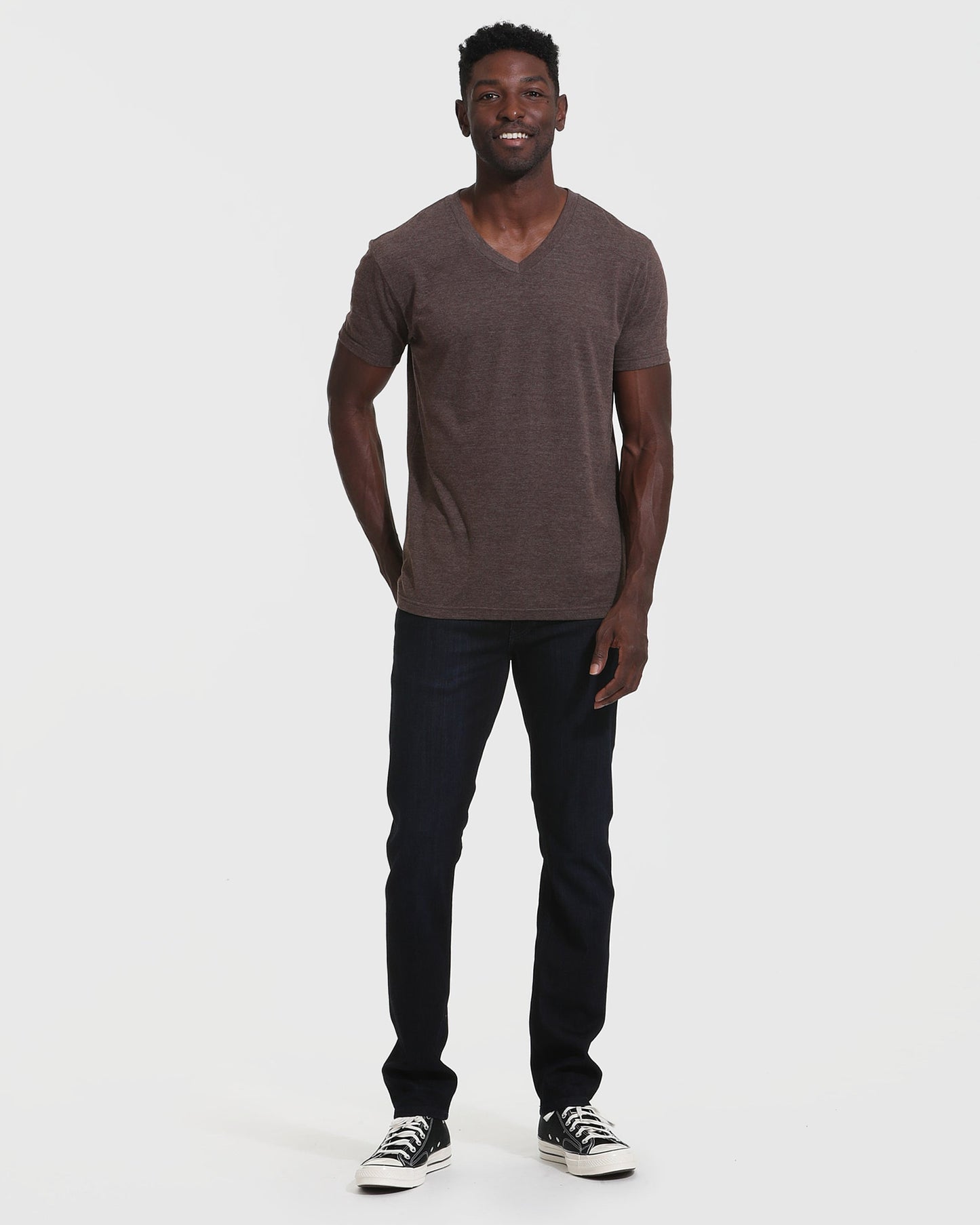 Heather Dark Oak Classic V-Neck