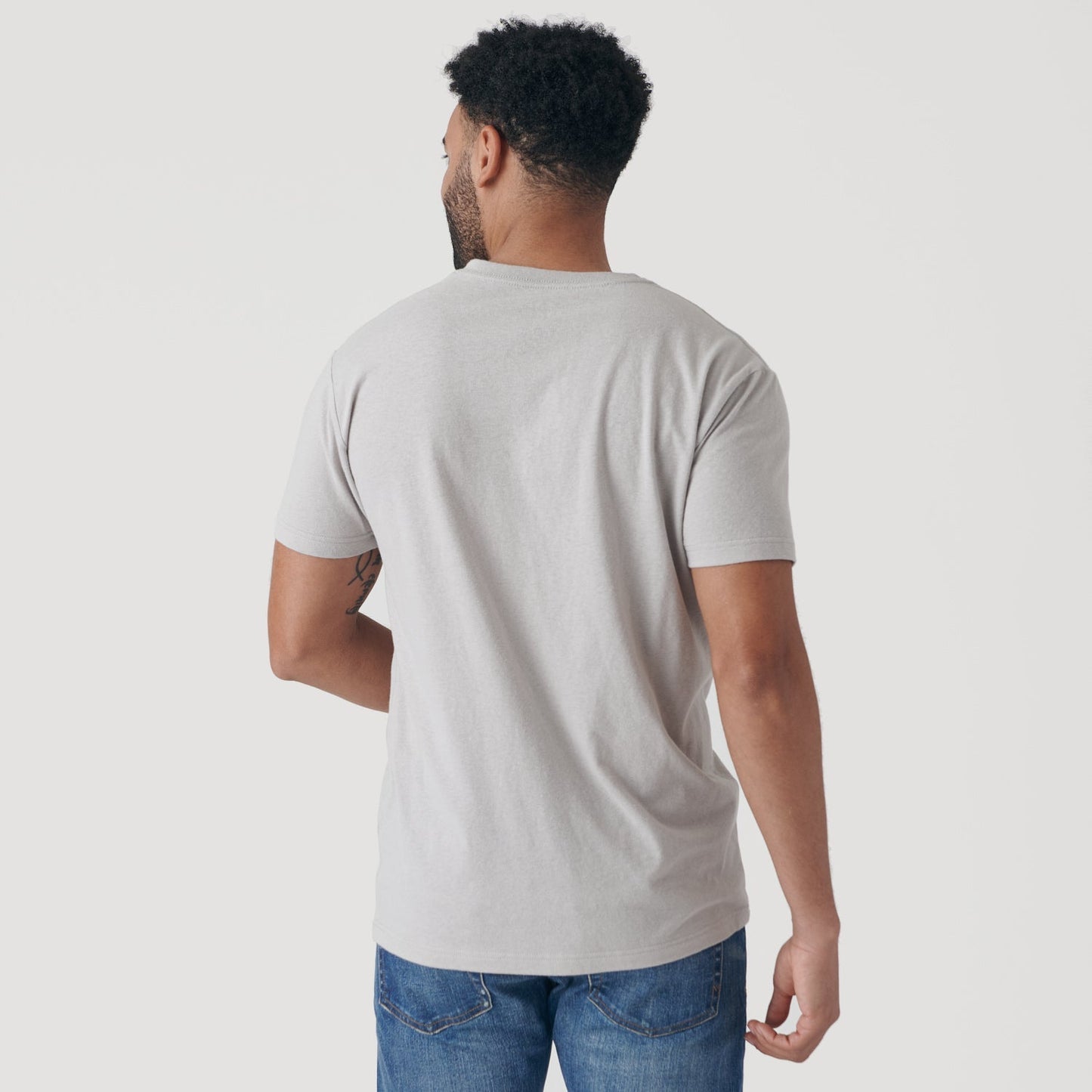 Light Gray V Neck T Shirt