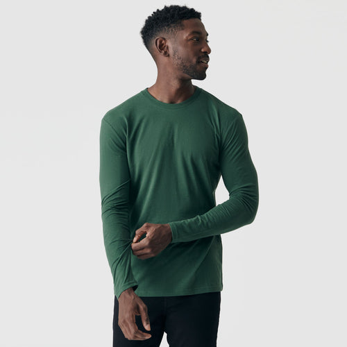 Hunter Green Long Sleeve Crew Neck Tee