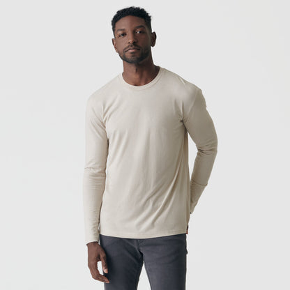 Sandstone Long Sleeve Crew Neck Tee