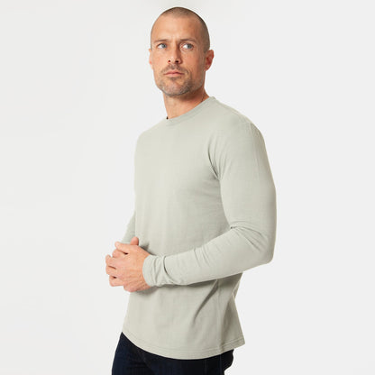 Slate Green Long Sleeve Crew Neck Tee