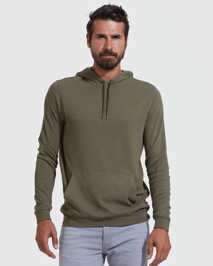 Black & Military Green Waffle Hoodie 2-Pack