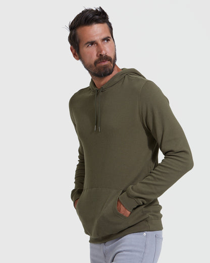 Black & Military Green Waffle Hoodie 2-Pack