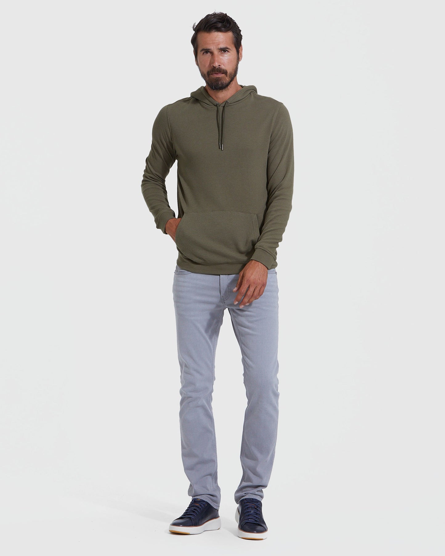 Black & Military Green Waffle Hoodie 2-Pack