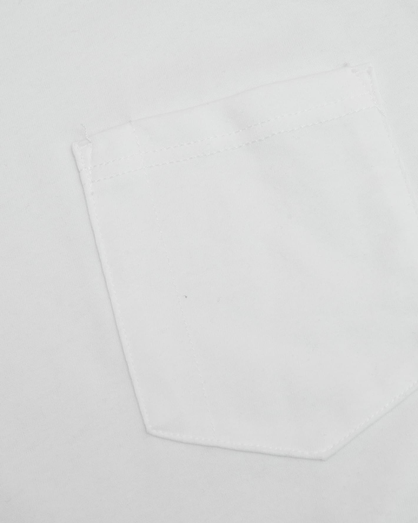 White Heavyweight Long Sleeve Pocket Crew