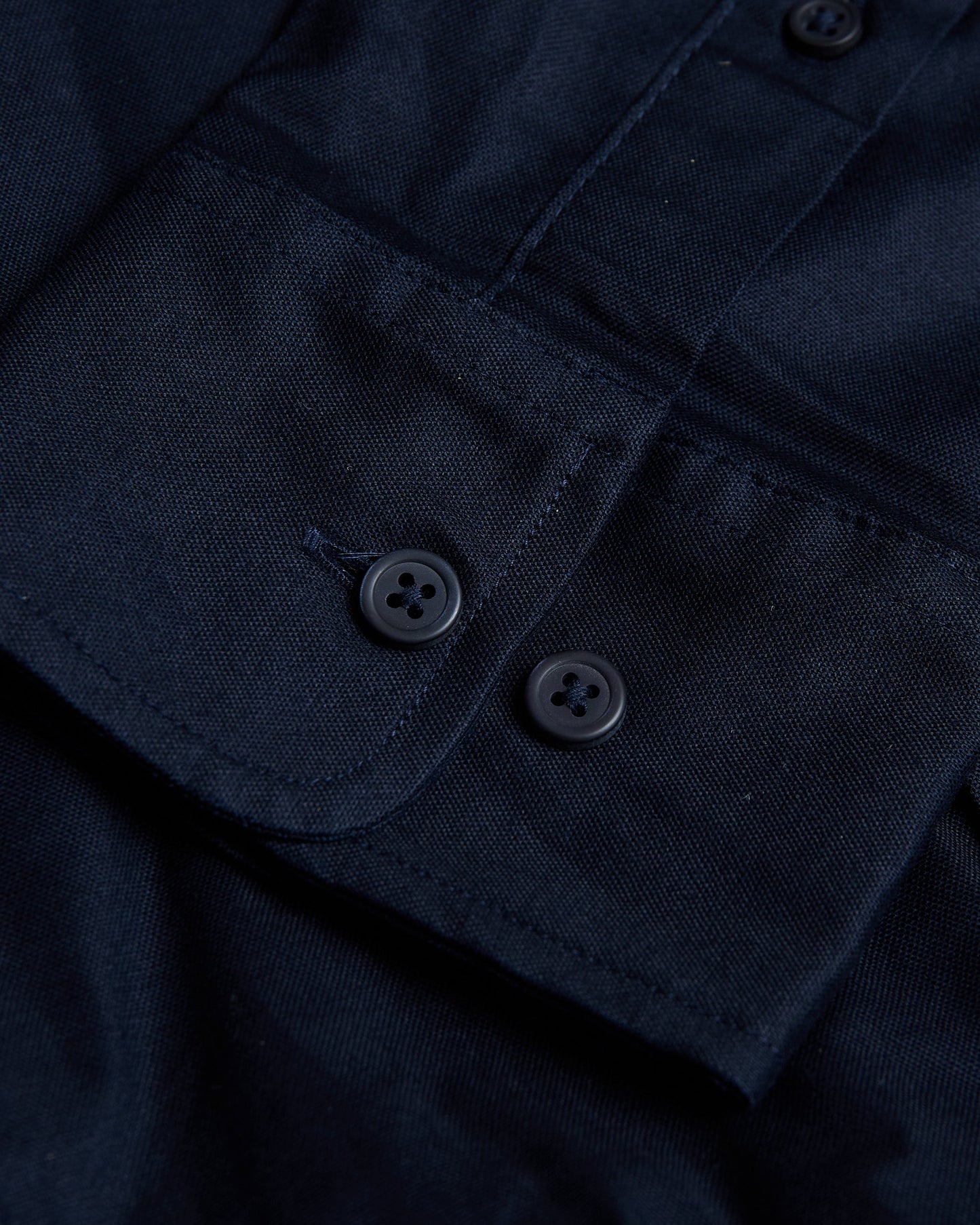Navy Stretch Oxford Long Sleeve Button Up Shirt