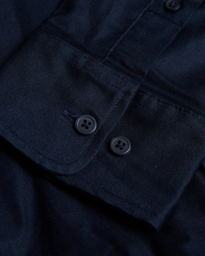 Navy Stretch Oxford Long Sleeve Button Up Shirt