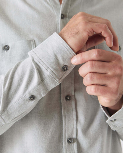 Heather Gray Long Sleeve Lightweight Flannel Shirt