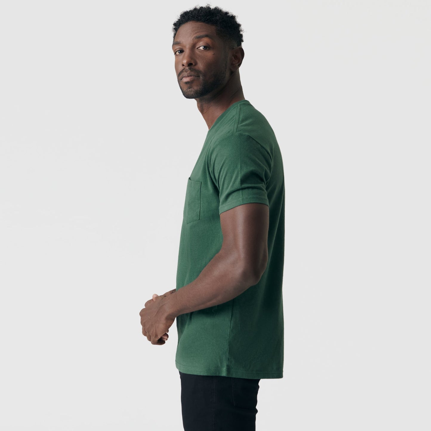 Hunter Green Pocket Crew Tee